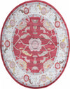 Unique Loom Paragon T-PRGN1 Red Area Rug Oval Top-down Image