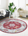 Unique Loom Paragon T-PRGN1 Red Area Rug Round Lifestyle Image