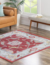 Unique Loom Paragon T-PRGN1 Red Area Rug Square Lifestyle Image