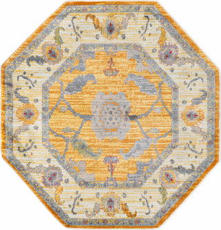 Unique Loom Paragon T-PRGN1 Yellow Area Rug Octagon Top-down Image