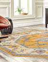 Unique Loom Paragon T-PRGN1 Yellow Area Rug Octagon Lifestyle Image Feature