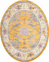 Unique Loom Paragon T-PRGN1 Yellow Area Rug Oval Top-down Image