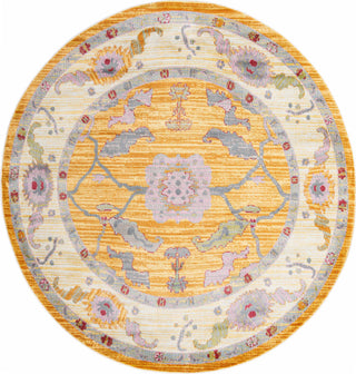 Unique Loom Paragon T-PRGN1 Yellow Area Rug Round Top-down Image