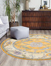 Unique Loom Paragon T-PRGN1 Yellow Area Rug Round Lifestyle Image