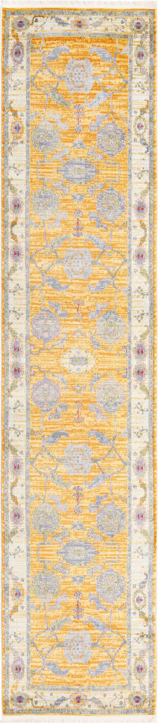 Unique Loom Paragon T-PRGN1 Yellow Area Rug Runner Top-down Image