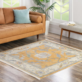 Unique Loom Paragon T-PRGN1 Yellow Area Rug Square Lifestyle Image