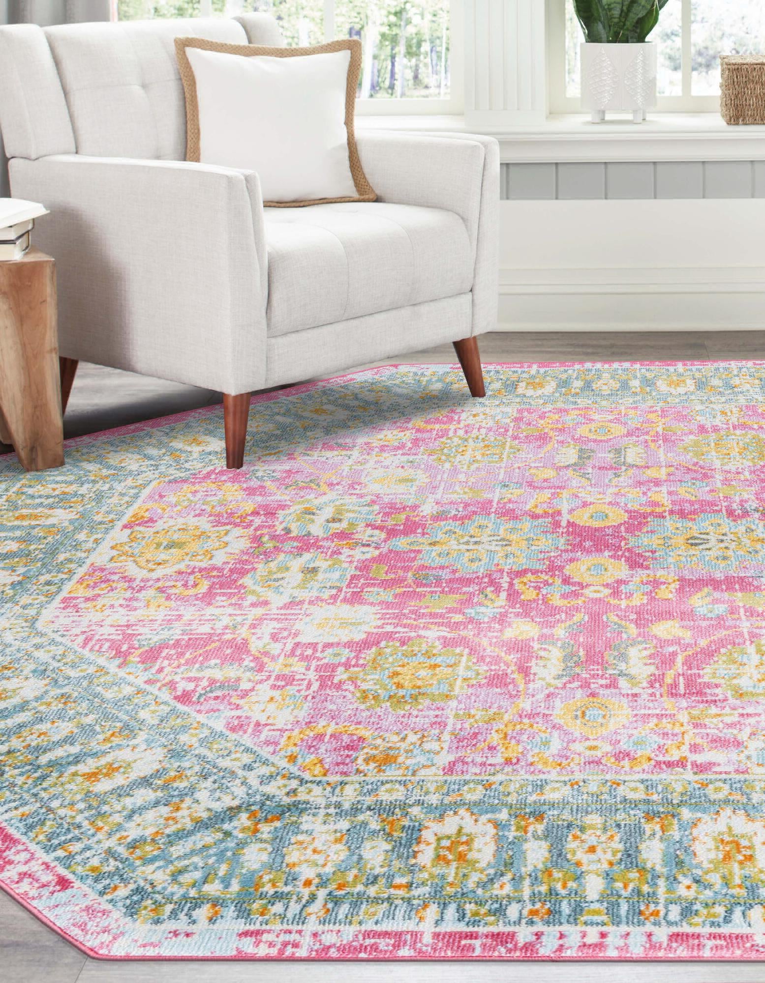 Unique Loom Paragon T Prgn4 Pink Area Rug Incredible Rugs And Decor