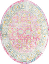 Unique Loom Paragon T-PRGN4 Pink Area Rug Oval Top-down Image