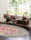 Unique Loom Paragon T-PRGN4 Pink Area Rug Oval Lifestyle Image