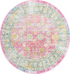 Unique Loom Paragon T-PRGN4 Pink Area Rug Round Top-down Image