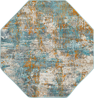 Unique Loom Paragon T-PRGN5 Cream Blue Area Rug Octagon Top-down Image