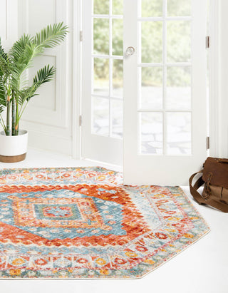 Unique Loom Paragon T-PRGN7 Salmon Area Rug Octagon Lifestyle Image Feature