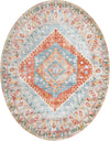 Unique Loom Paragon T-PRGN7 Salmon Area Rug Oval Top-down Image