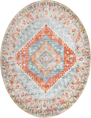 Unique Loom Paragon T-PRGN7 Salmon Area Rug Oval Top-down Image