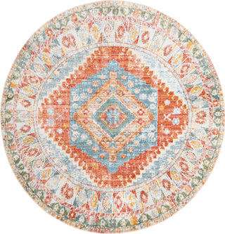 Unique Loom Paragon T-PRGN7 Salmon Area Rug Round Lifestyle Image