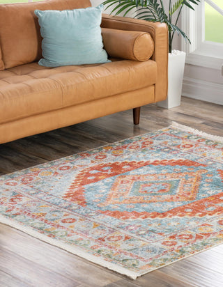 Unique Loom Paragon T-PRGN7 Salmon Area Rug Square Lifestyle Image