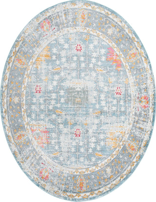 Unique Loom Paragon T-PRGN8 Blue Area Rug Oval Top-down Image