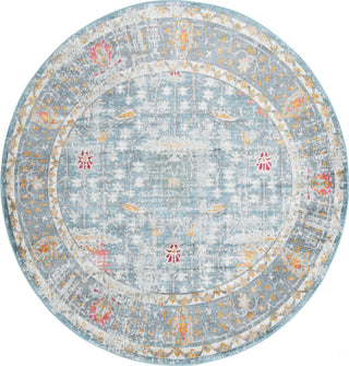 Unique Loom Paragon T-PRGN8 Blue Area Rug Round Top-down Image