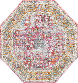 Unique Loom Paragon T-PRGN8 Pink Area Rug Octagon Top-down Image
