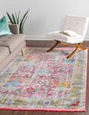 Unique Loom Paragon T-PRGN8 Pink Area Rug Rectangle Lifestyle Image