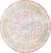 Unique Loom Paragon T-PRGN8 Pink Area Rug Round Top-down Image