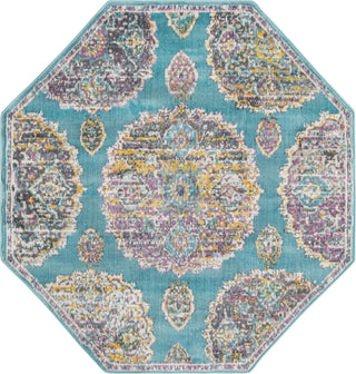 Unique Loom Paragon T-PRGN9 Blue Area Rug Octagon Top-down Image
