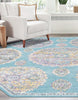 Unique Loom Paragon T-PRGN9 Blue Area Rug Octagon Lifestyle Image Feature