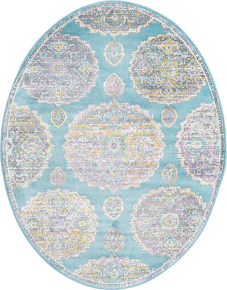 Unique Loom Paragon T-PRGN9 Blue Area Rug Oval Lifestyle Image