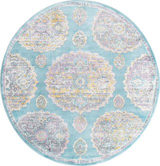 Unique Loom Paragon T-PRGN9 Blue Area Rug Round Top-down Image