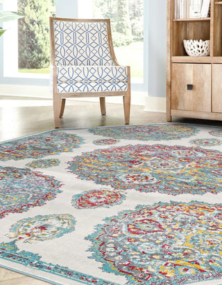 Unique Loom Paragon T-PRGN9 Cream Area Rug Octagon Lifestyle Image Feature