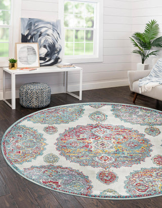 Unique Loom Paragon T-PRGN9 Cream Area Rug Round Lifestyle Image