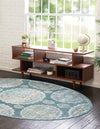 Unique Loom Paragon T-PRGN9 Gray and Blue Area Rug Oval Lifestyle Image