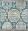 Unique Loom Paragon T-PRGN9 Gray and Blue Area Rug Square Top-down Image