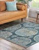 Unique Loom Paragon T-PRGN9 Gray and Blue Area Rug Square Lifestyle Image