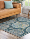 Unique Loom Paragon T-PRGN9 Gray and Blue Area Rug Square Lifestyle Image