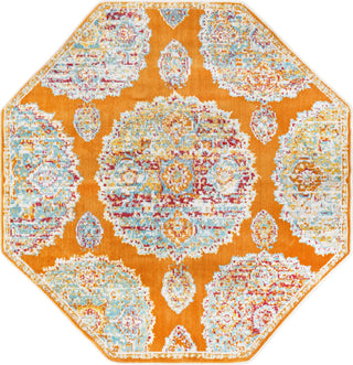 Unique Loom Paragon T-PRGN9 Orange Area Rug Octagon Top-down Image