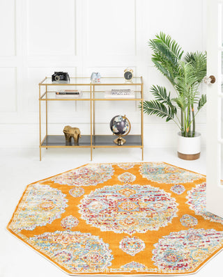 Unique Loom Paragon T-PRGN9 Orange Area Rug Octagon Lifestyle Image