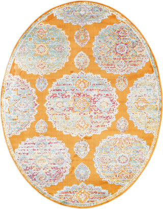 Unique Loom Paragon T-PRGN9 Orange Area Rug Oval Top-down Image