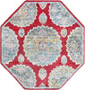Unique Loom Paragon T-PRGN9 Red Area Rug Octagon Top-down Image
