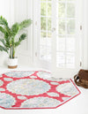 Unique Loom Paragon T-PRGN9 Red Area Rug Octagon Lifestyle Image Feature