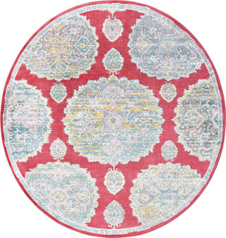 Unique Loom Paragon T-PRGN9 Red Area Rug Round Top-down Image