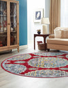 Unique Loom Paragon T-PRGN9 Red Area Rug Round Lifestyle Image