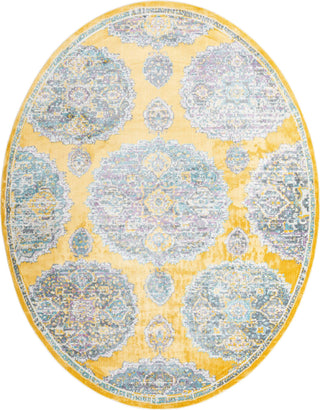 Unique Loom Paragon T-PRGN9 Yellow Area Rug Oval Lifestyle Image