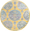 Unique Loom Paragon T-PRGN9 Yellow Area Rug Round Top-down Image