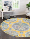 Unique Loom Paragon T-PRGN9 Yellow Area Rug Round Lifestyle Image