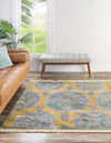 Unique Loom Paragon T-PRGN9 Yellow Area Rug Square Lifestyle Image