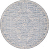Unique Loom Paris T-G370b Blue Area Rug Round Top-down Image