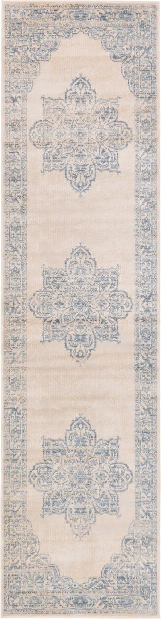 Unique Loom Paris T-G372 Beige Area Rug Runner Top-down Image