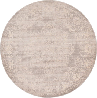 Unique Loom Paris T-G372 Gray Area Rug Round Top-down Image