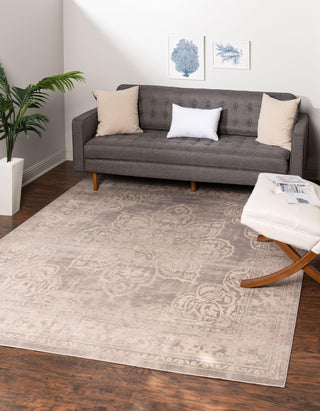 Unique Loom Paris T-G372 Gray Area Rug Square Lifestyle Image